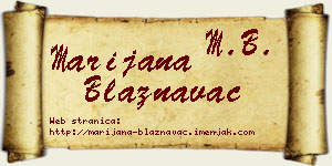 Marijana Blaznavac vizit kartica